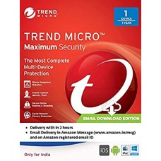 Trend Micro Maximum Security (1 User, 1 Year) Activation Key (Email Delivery)